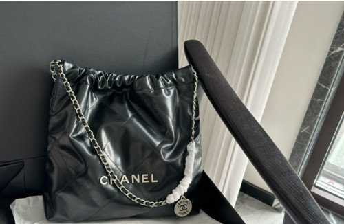 ◾22백 유광 카프스킨 실버 메탈 블랙