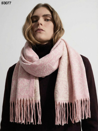 로에베 아나그램 클래식 울 자카드 태슬 숄 머플러