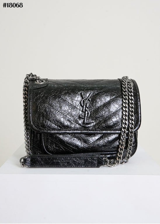 🔆 [SAINT LAURENT] 생로랑 크링클 빈티지 레더 Niki 니키 베이비백 🔆