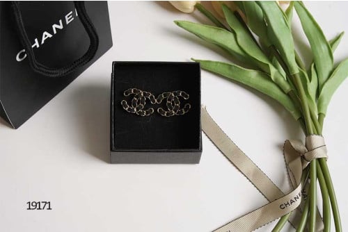 🔆 [CHANEL] 샤넬 CC 체인로고 블랙 이어링🔆