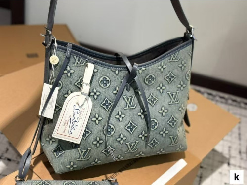 루이비통  데님 캐리올 미디엄 백