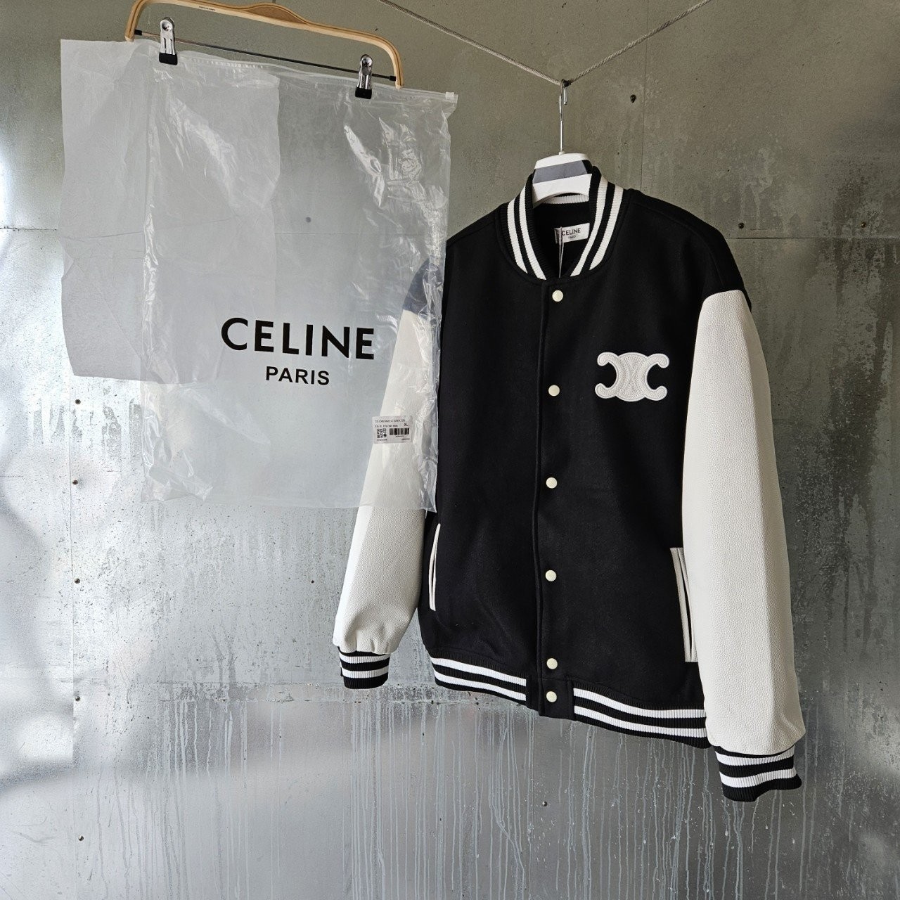 25 SS 셀*느 트리옹프 바시티 울 레더 테디 자켓