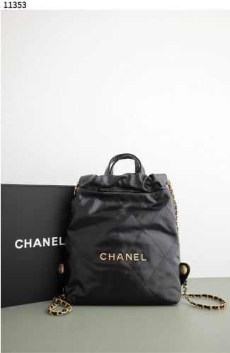 #샤넬 [Chanel] 수입고급 Chanel 22 Backpack Shiny Calfskin & Gold Lacquered Black 신상입고💢 #가방 #11353
