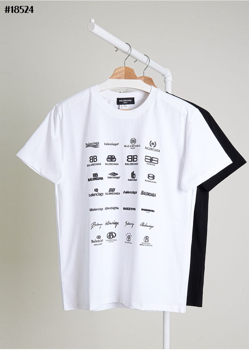 🔆 [BALENCIAGA] 발렌시아가 아카이브 멀티 로고 숏 슬리브 그래픽 티셔츠 🔆