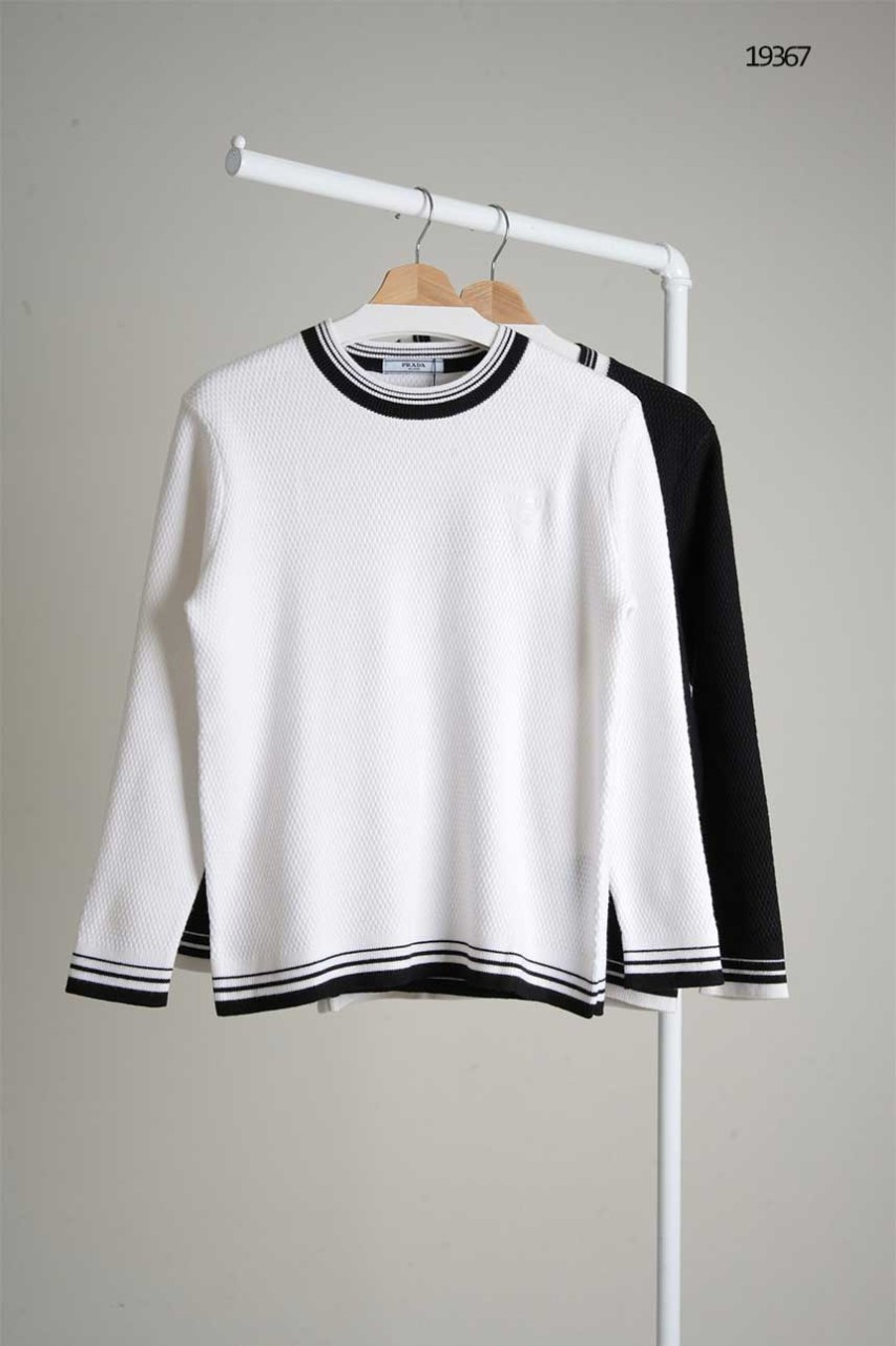 🔆 [PRADA] 프라다 시보리 배색 라운드 니트 🔆