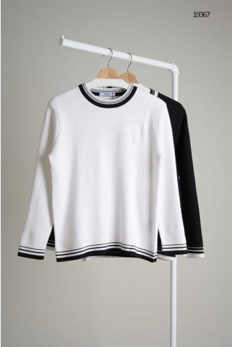 🔆 [PRADA] 프라다 시보리 배색 라운드 니트 🔆