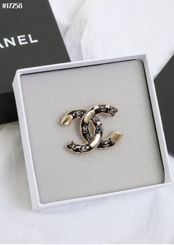 🔆 [CHANEL] 샤넬 CC 로고 링크 블랙 골드 브로치 🔆