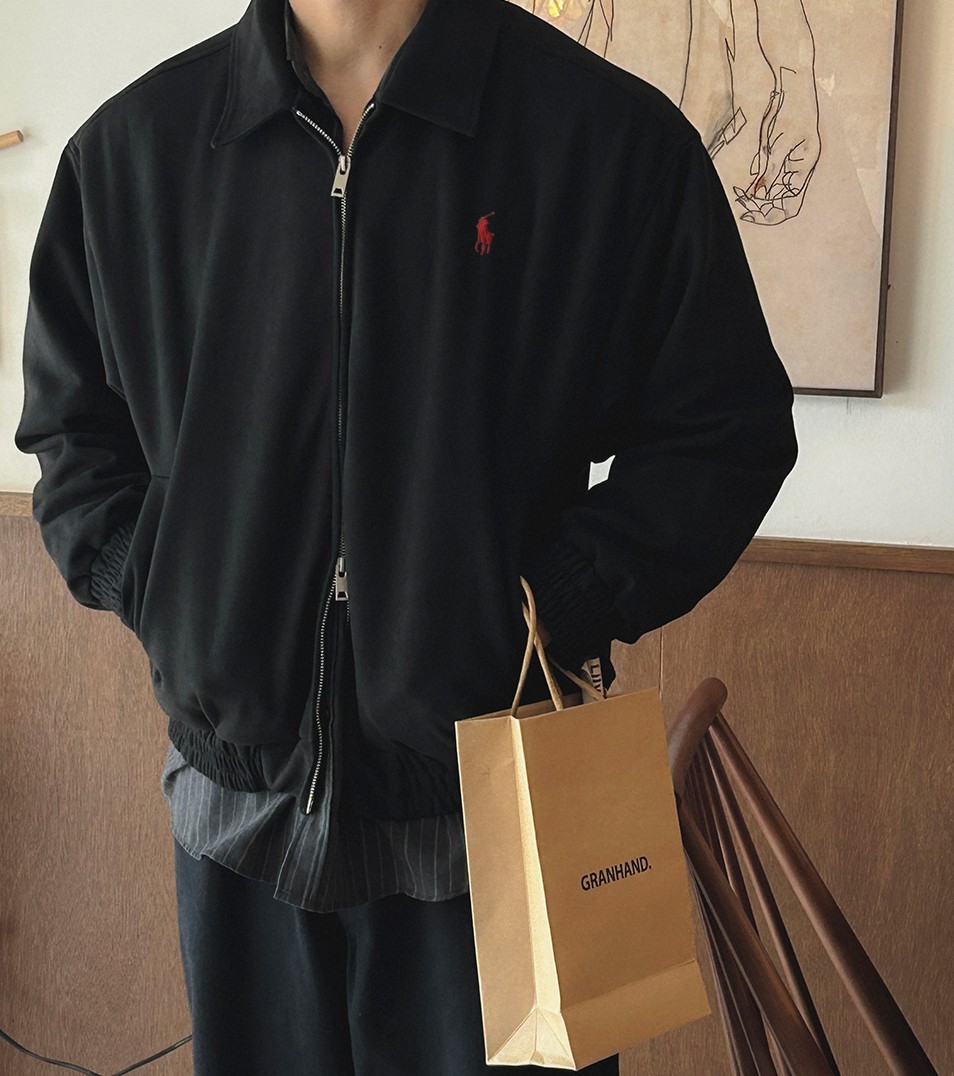 20430_PL 오버핏 스웨이드 블루종