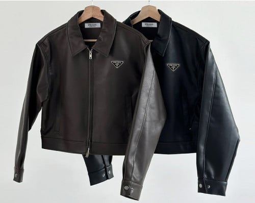 20412_PRD 크롭 레더 오버핏 블루종