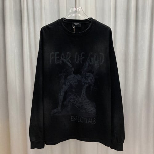 피*어오브갓 FOG ESSENTIALS 우울한 엔젤레터 로고 프린트 워싱 티셔츠 입고~