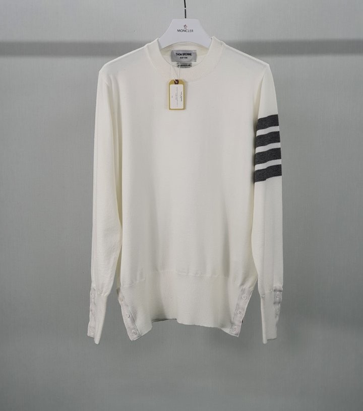 톰*브라운 캐시미어 사선 니트 신상 크림