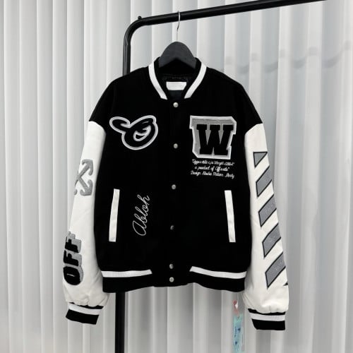 ➰오프화이트 레아 바시티 봄버 자켓