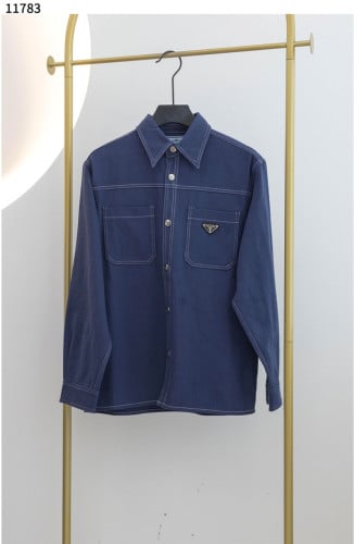 #프라다 [PRADA] 라이트 데님 트라이앵글 로고 재킷 블루 신상입고💢 #상의 #자켓 #11783