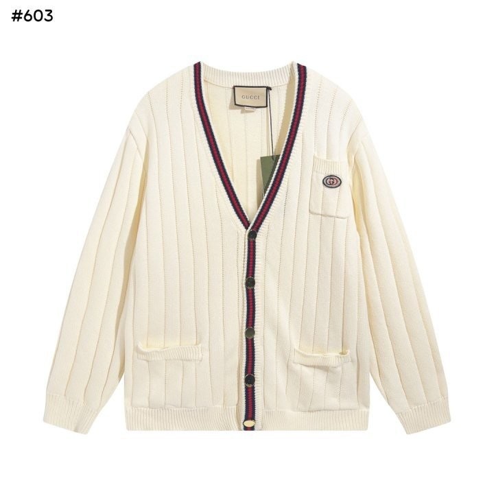 #구찌 24fw 웹니트 코튼 V넥 가디건