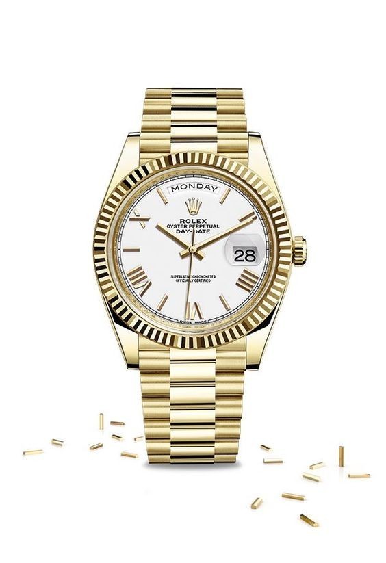 로렉* 데이데이트 화이트다이얼 옐로우골드