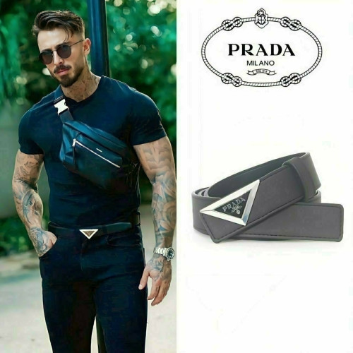 🔳🔳 25s 프♡다 삼각로고 가죽 벨트🔳🔳