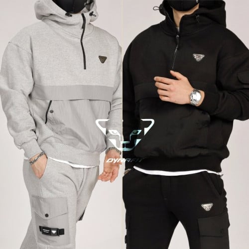 1 <다이나핏 3단 헤비 반집업 기모 후드 세트>