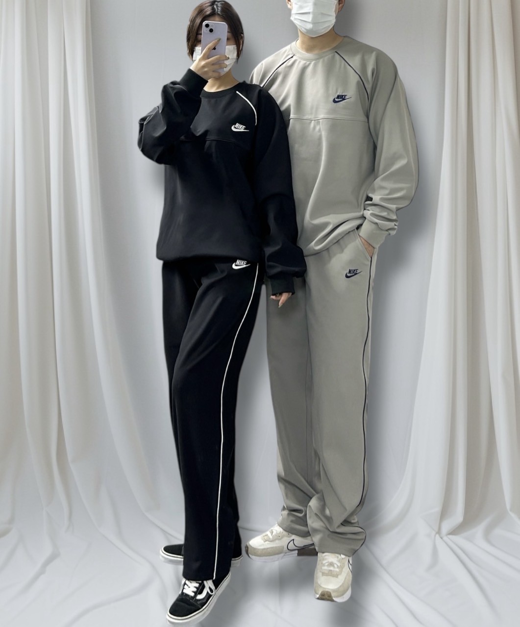 <NK 파이핑 라운드 합포 기모 세트>