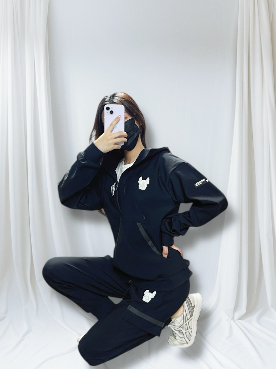 <라이프 후드 기모 집업 세트>