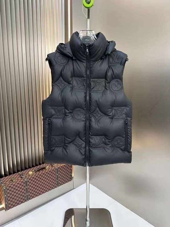 💕 루* 모노그램 퀄티드 후디드 패딩 조끼