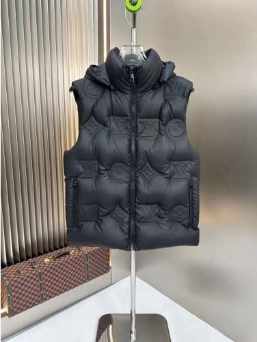 💕 루* 모노그램 퀄티드 후디드 패딩 조끼