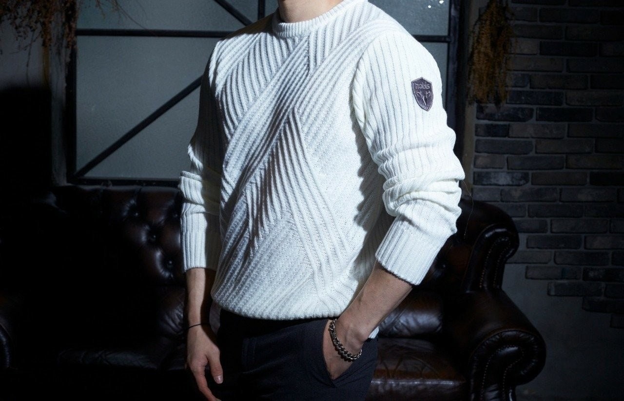 💕 노** 케이블 시스템라운드 니트