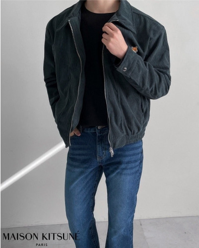 💕 메* 키츠네 폭스헤드 코듀로이 카라 자켓