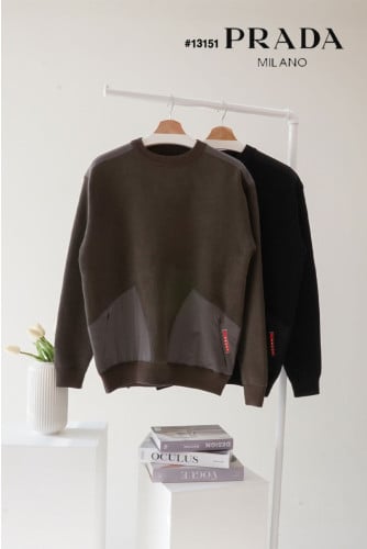 🔆 [PRADA] 프라다 남성 레드 띠로고 테리 맨투맨 🔆