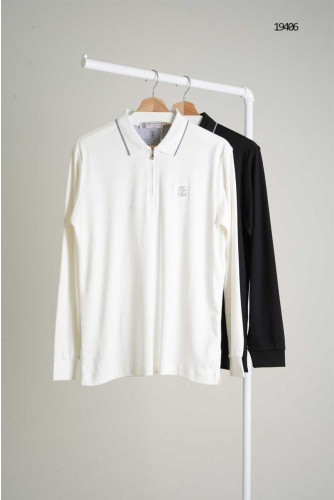 🔆 [LORO PIANA] 로로피아나 반집업 실키 카라티셔츠🔆