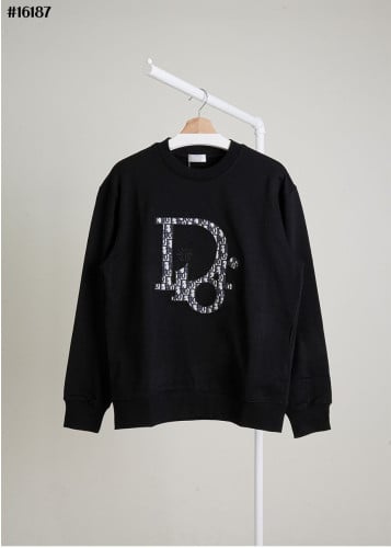 🔆 [DIOR] 크리스찬 디올 자수 오블리크 로고 코튼 저지 맨투맨 티셔츠 🔆