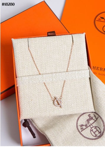 UM🔆 [HERMES] 에르메스 Finesse 피네스 네크리스 다이아 세팅 🔆