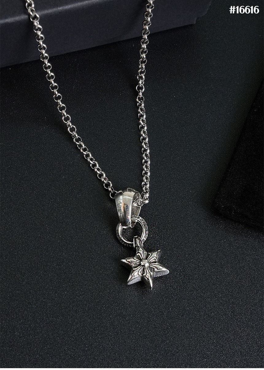 🔆 [Chrome Herts] 크롬하츠 스노우 플라워 스타 펜던트 네크리스 🔆