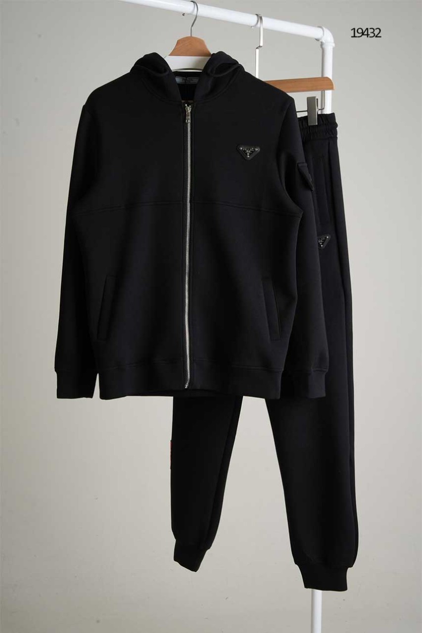 🔆 [PRADA] 프라다 삼각로고 풀집업 후드자켓 & 밴딩 조거셋 🔆