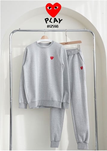 🔆 [Comme des Garcons] 꼼데가르송 남여공용 레드하트 로고 맨투맨 & 조거 팬츠 셋 🔆