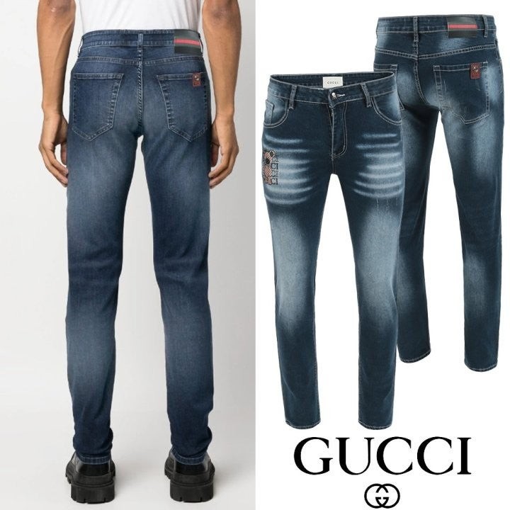 💕 구* 자가드 베어 자수 워싱 슬림진