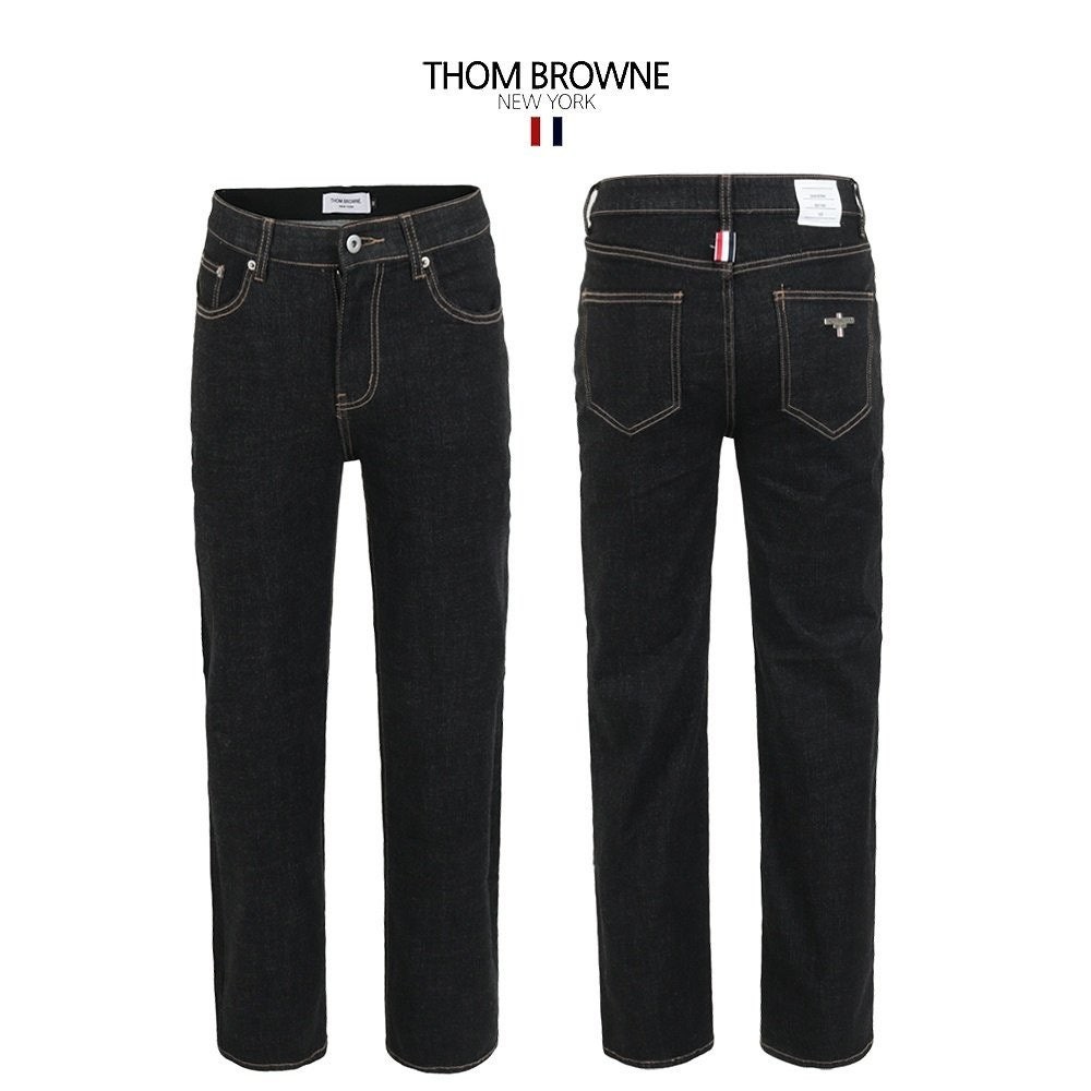 💕 톰* 흑청 스판 히든밴드 미디엄테이퍼드핏 데님