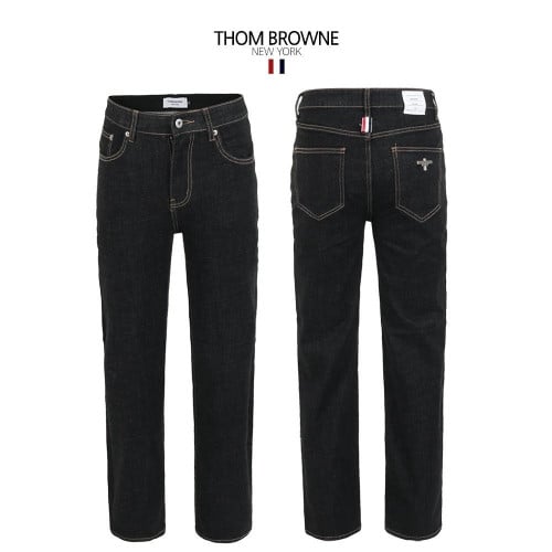 💕 톰* 흑청 스판 히든밴드 미디엄테이퍼드핏 데님