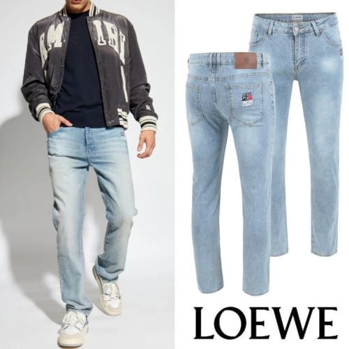 💕 로** 컬러 아나그램 자수 연청워싱 슬림진