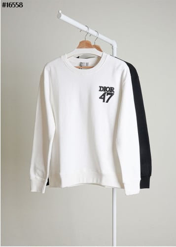 🔆 [DIOR] 크리스찬 디올 47 레더 패치 코튼 저지 맨투맨 풀오버 🔆