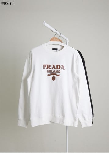 🔆 [PRADA] 프라다 밀라노 레더 패치 코튼 맨투맨 티셔츠 🔆