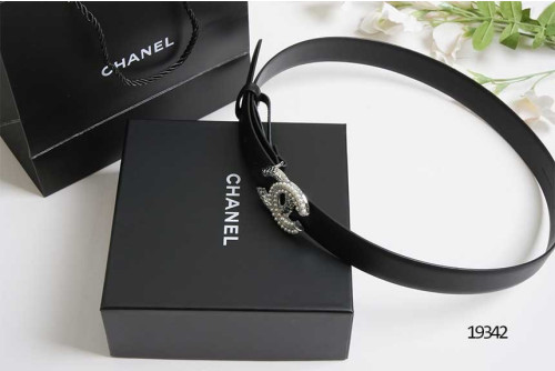 🔆[CHANEL] 샤넬  CC 로고 은장 펄 여성 벨트  🔆