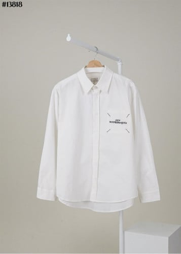 🔆 [Maison Margiela] 메종마르지엘라 포켓 레터링 스티치 넘버링 루즈핏 코튼 셔츠 🔆