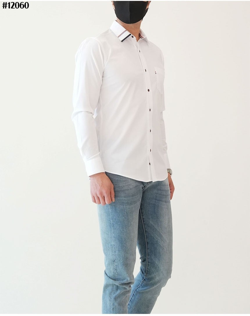 🔆 [THOM BROWNE] 톰브라운 남성 베이직 카라 라인 포플린 셔츠 🔆