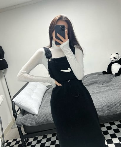 💕 나** 멜빵양털 원피스