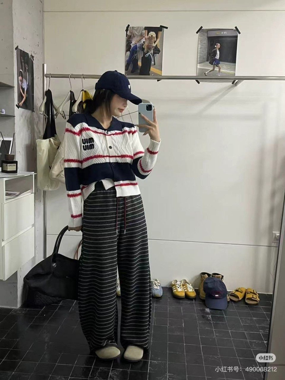 💕 미*** 카라 배색 가디건(두툼)