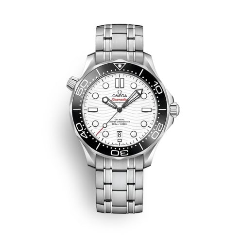 오메가 씨마스터 다이버 300M 코 액시얼 마스터 크로노미터 스틸 화이트