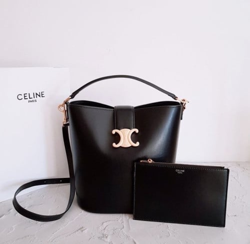 💕 셀** 고급 루이즈백 미디움 카프스킨 레더 블랙