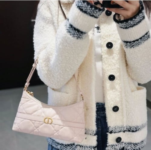 💕 디* 고급 미스 카로 미니 호보 숄더백 파우더핑크