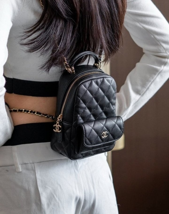 💕 샤* 고급 24 크루즈 캐비어 탑핸들 미니 백팩