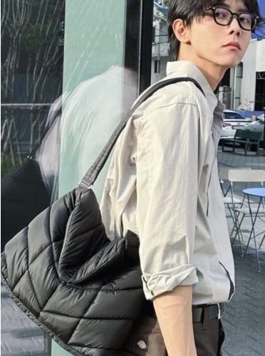 💕 생** 루 푸퍼 크로스백 퀼티드 나일론